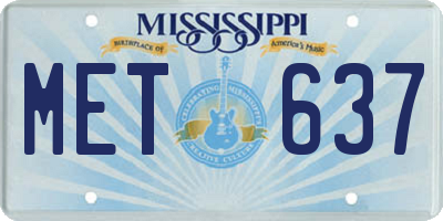 MS license plate MET637