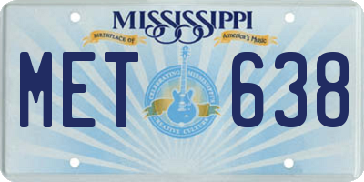 MS license plate MET638