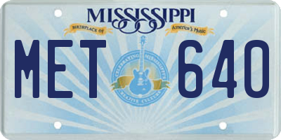 MS license plate MET640