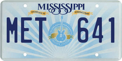 MS license plate MET641