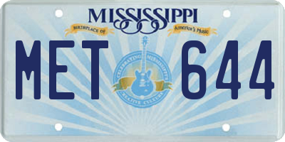 MS license plate MET644