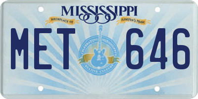 MS license plate MET646