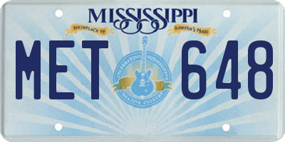MS license plate MET648