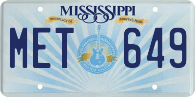 MS license plate MET649