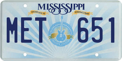 MS license plate MET651