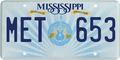 MS license plate MET653