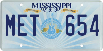 MS license plate MET654