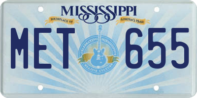 MS license plate MET655