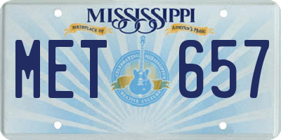 MS license plate MET657