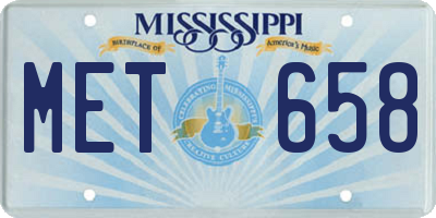MS license plate MET658