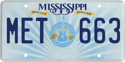 MS license plate MET663