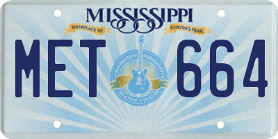 MS license plate MET664
