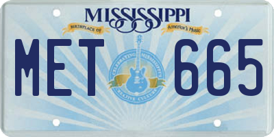 MS license plate MET665
