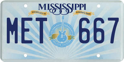 MS license plate MET667
