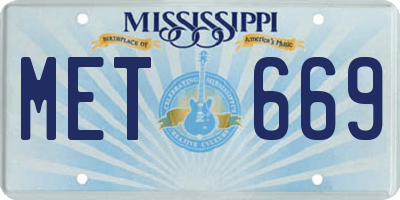 MS license plate MET669