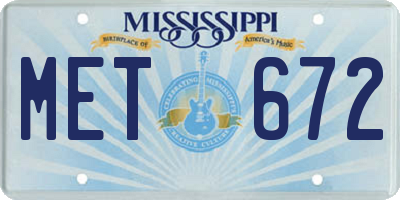 MS license plate MET672