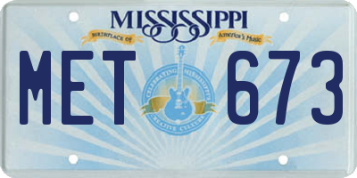 MS license plate MET673