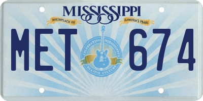 MS license plate MET674