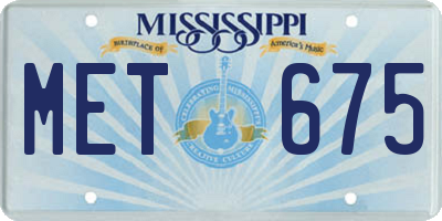 MS license plate MET675