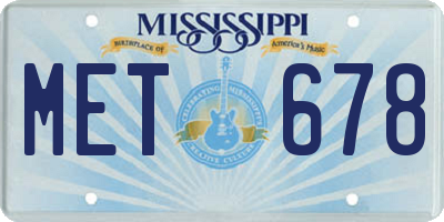 MS license plate MET678
