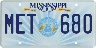 MS license plate MET680