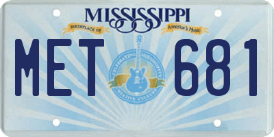 MS license plate MET681