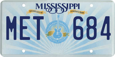 MS license plate MET684
