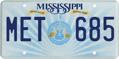 MS license plate MET685
