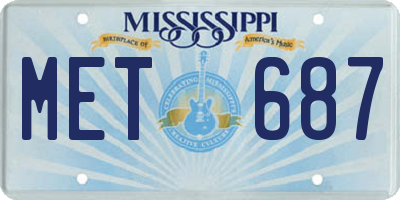 MS license plate MET687