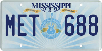 MS license plate MET688