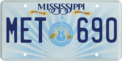 MS license plate MET690
