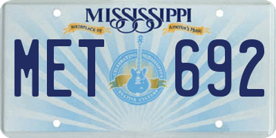 MS license plate MET692