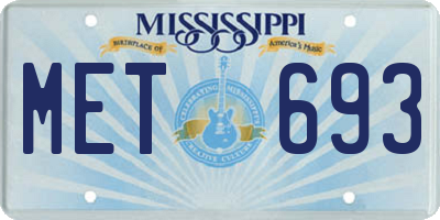 MS license plate MET693