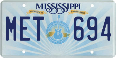MS license plate MET694