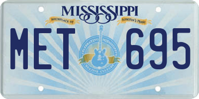 MS license plate MET695