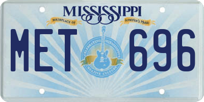 MS license plate MET696
