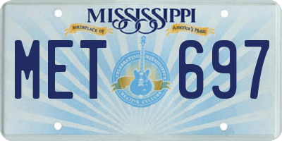MS license plate MET697