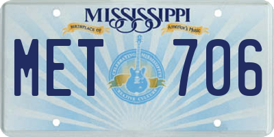 MS license plate MET706