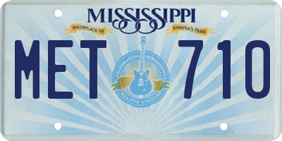 MS license plate MET710