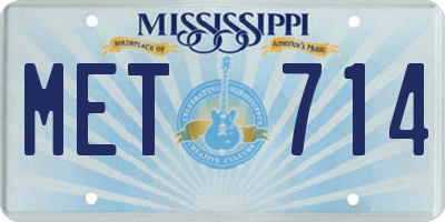 MS license plate MET714