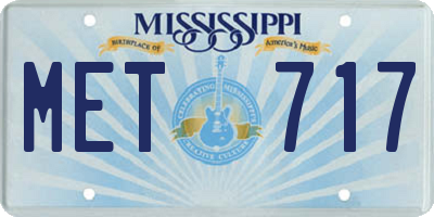 MS license plate MET717