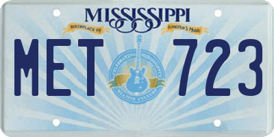 MS license plate MET723