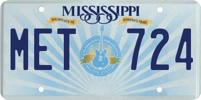 MS license plate MET724