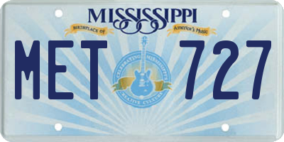 MS license plate MET727
