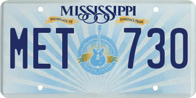 MS license plate MET730