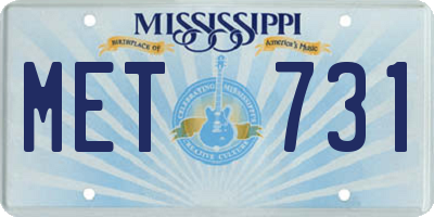 MS license plate MET731