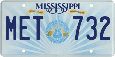 MS license plate MET732