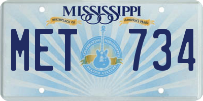 MS license plate MET734