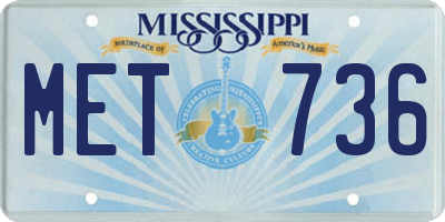 MS license plate MET736