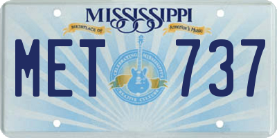 MS license plate MET737